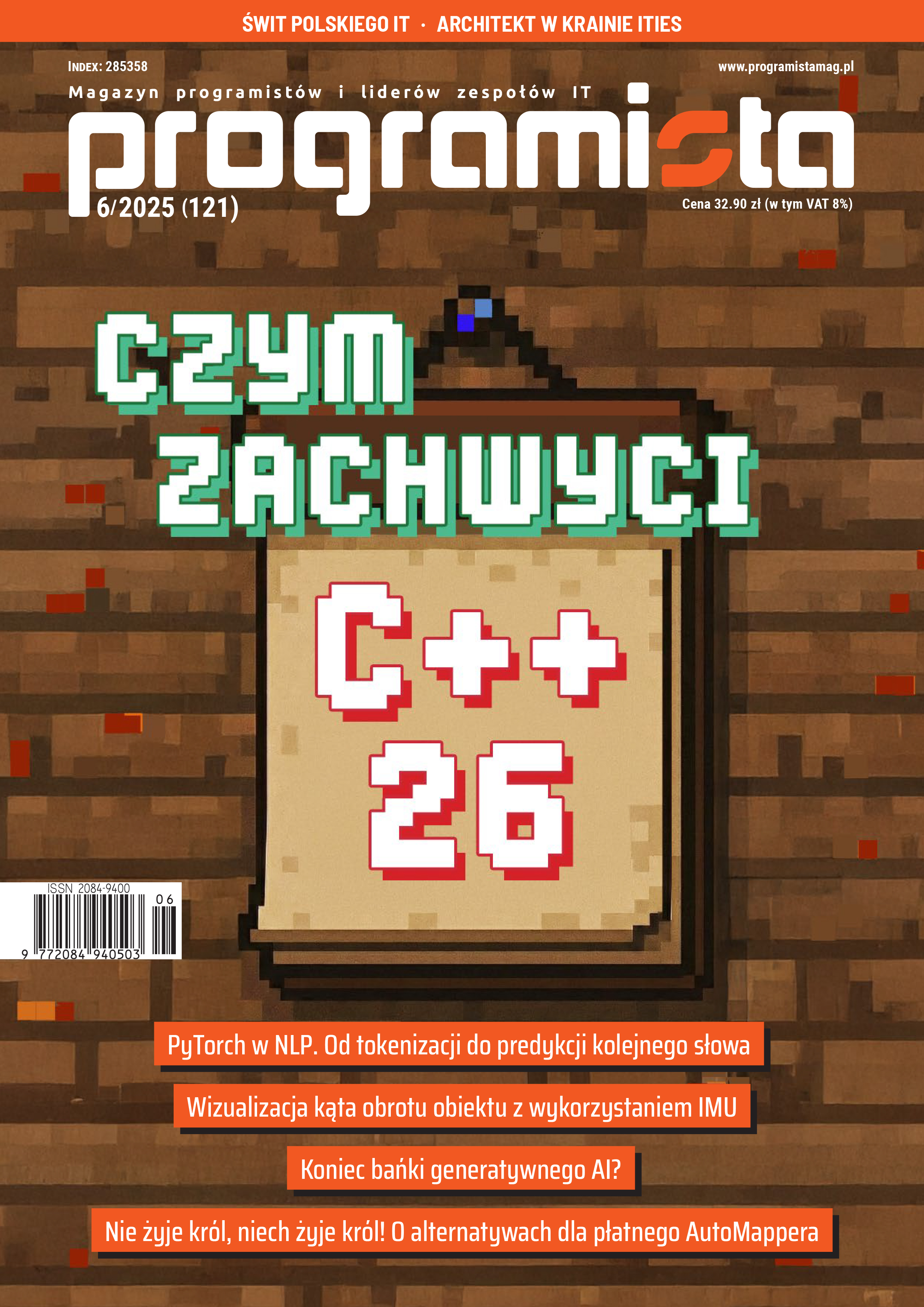 Programista 6/2025 (121) – grudzień/styczeń – Czym zachwyci nas C++26 – SPIS TREŚCI